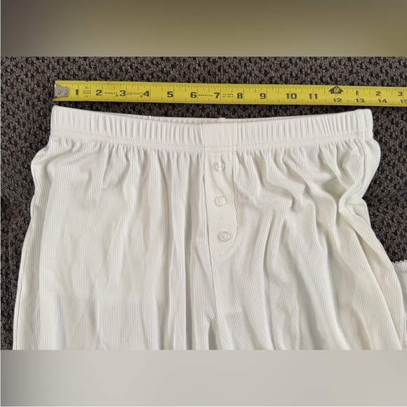 🆕 Frankie's Bikinis Rory Modal Rib Sleep Pants Seashell White size Small SO SOFT - Picture 9 of 13